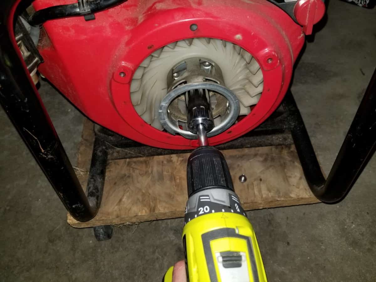 using a drill to start a generator