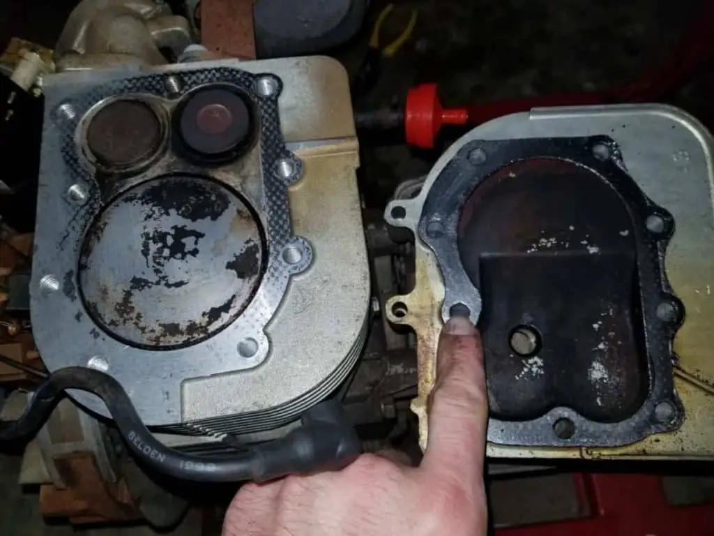 image of generator head gasket and combustion chamber