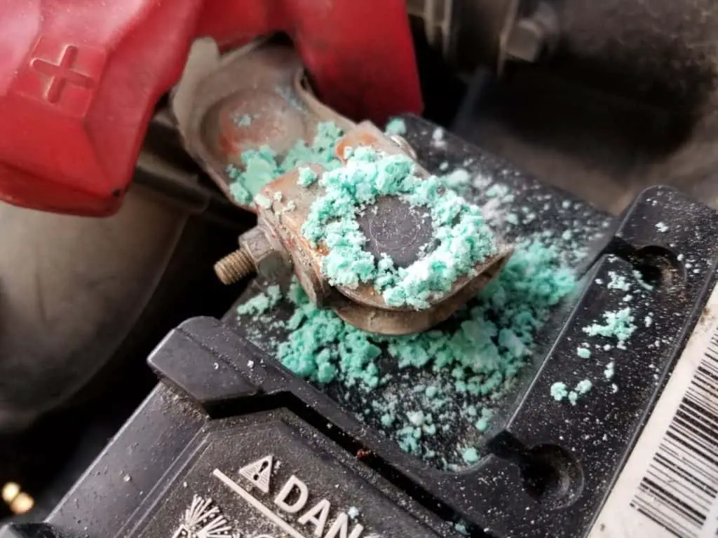 positive terminal car battery corroded