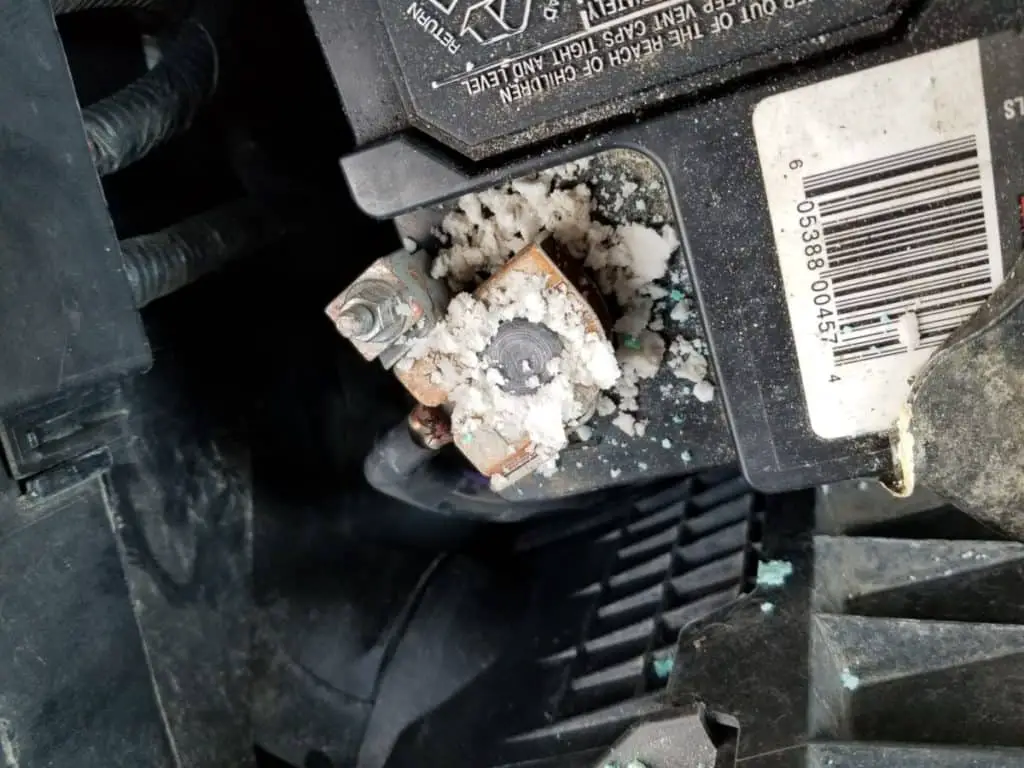 nagative car battery terminal corroded