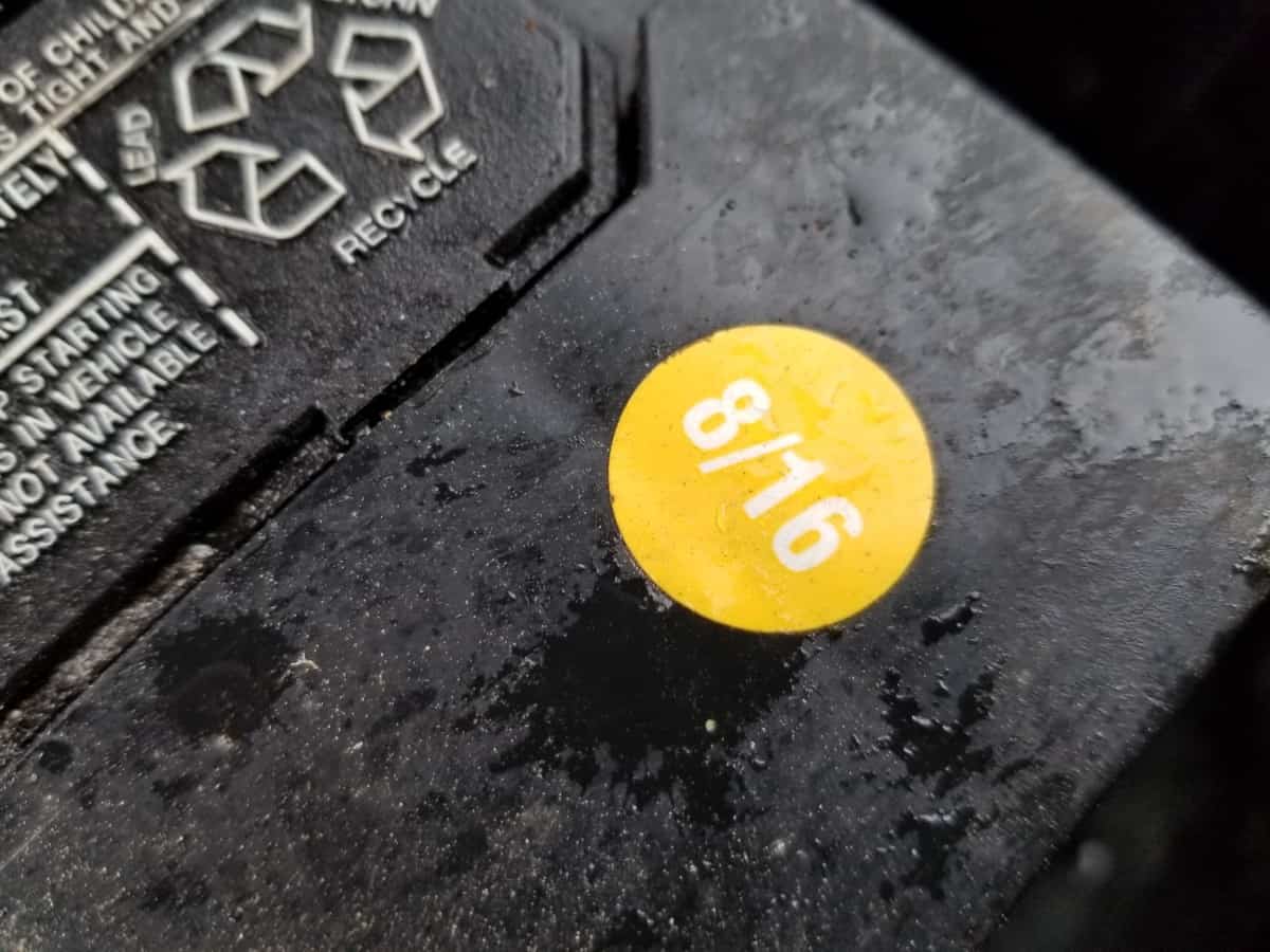 expiration sticker on car battery