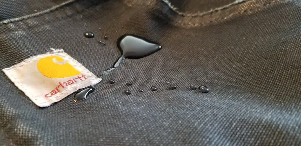 water beading up on carhartt coat