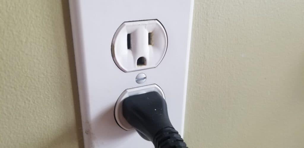 picture of a NEMA 5-15 120V receptacle for charging an EV at Level 1 speeds.