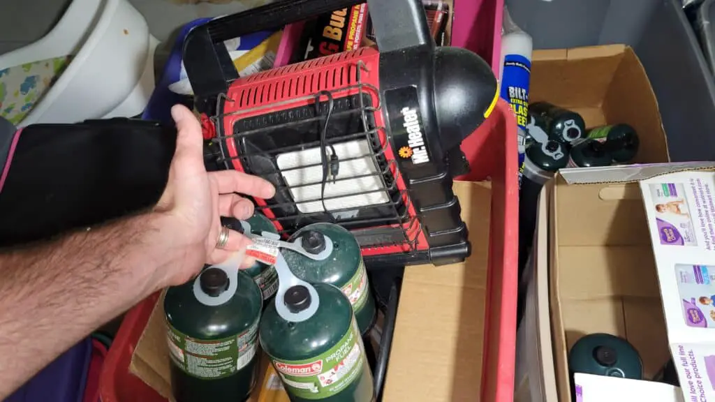 image of a propane space heater to supplement heat during a power outage.