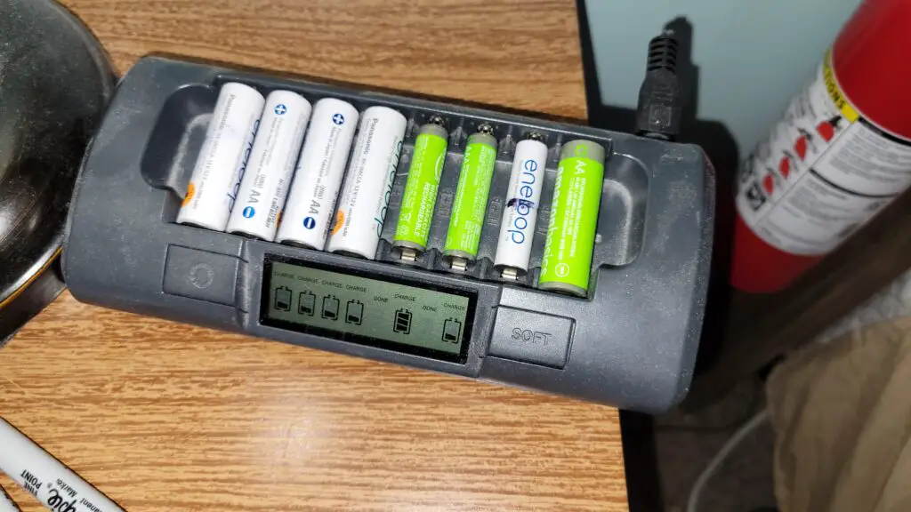 Image of rechargeable batteries for a power outage.