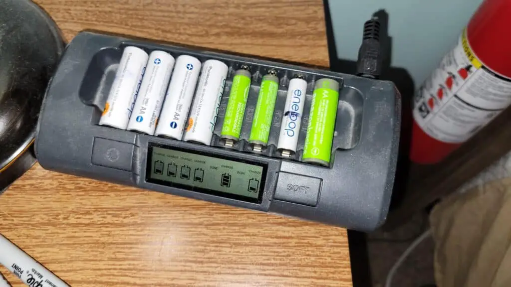 Image of rechargeable batteries for a power outage.