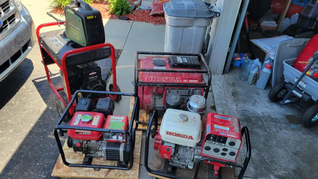 Image of the author's portable generator collection.