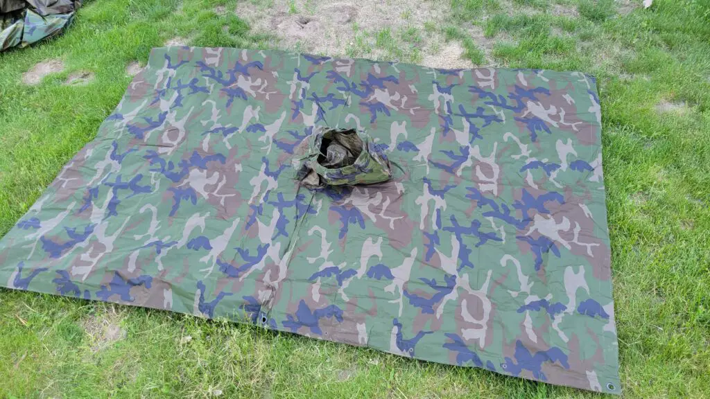 Image showing the camo pattern of Angolan military surplus poncho.
