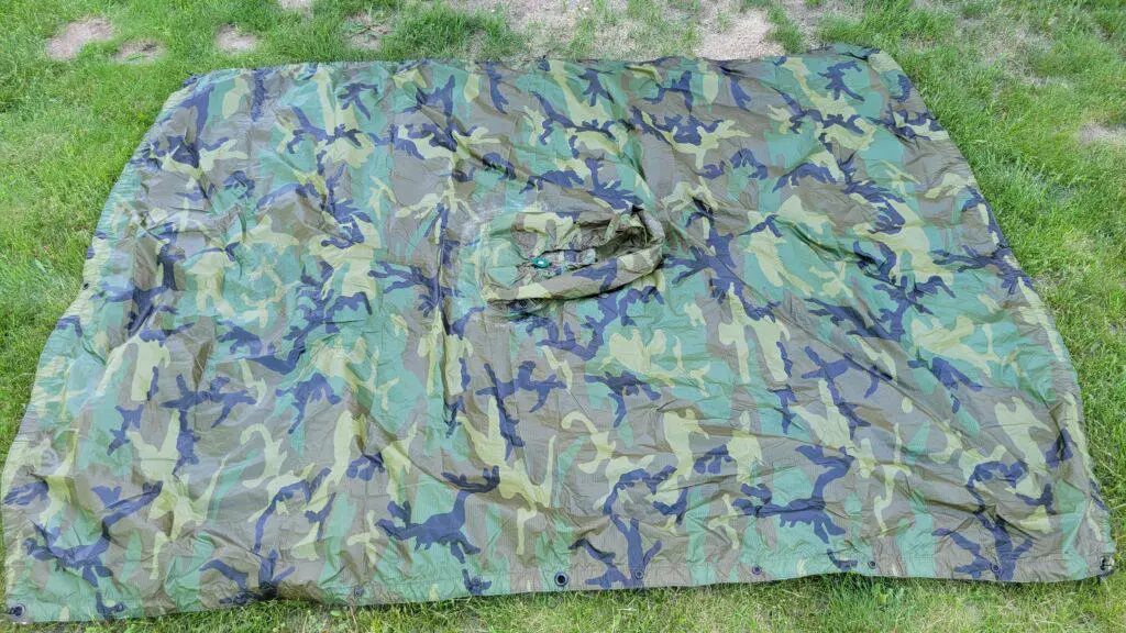 Image showing the camo pattern on the USGI surplus poncho.