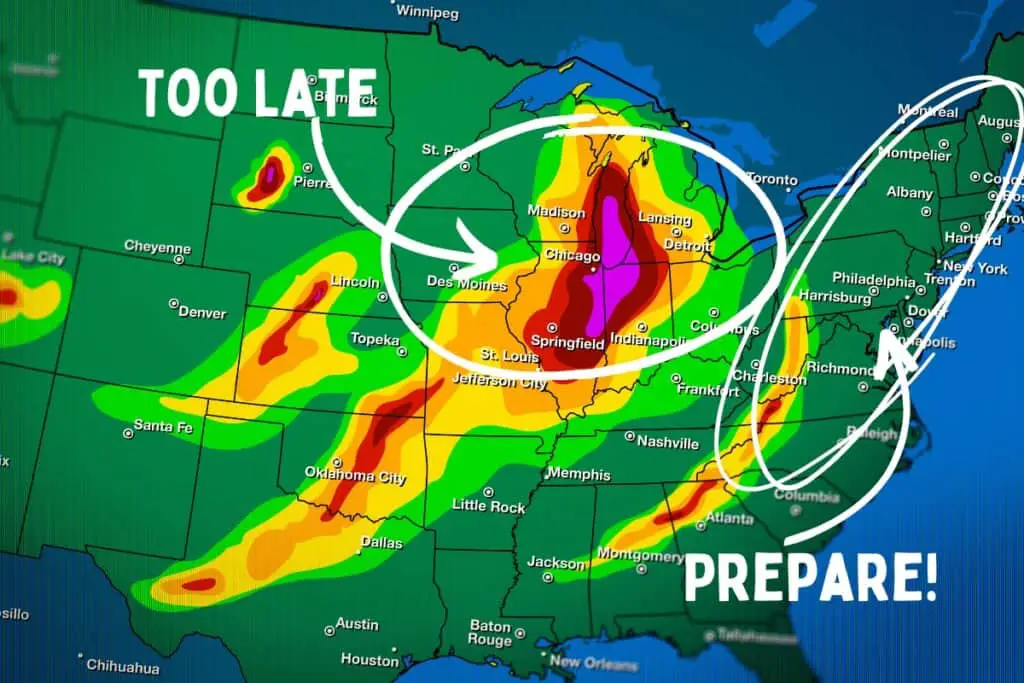 image showing a weather radar and how to prepare for power outages during summer months